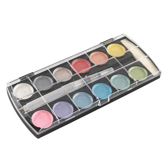 12 värvi metallilised akvarellvärvid