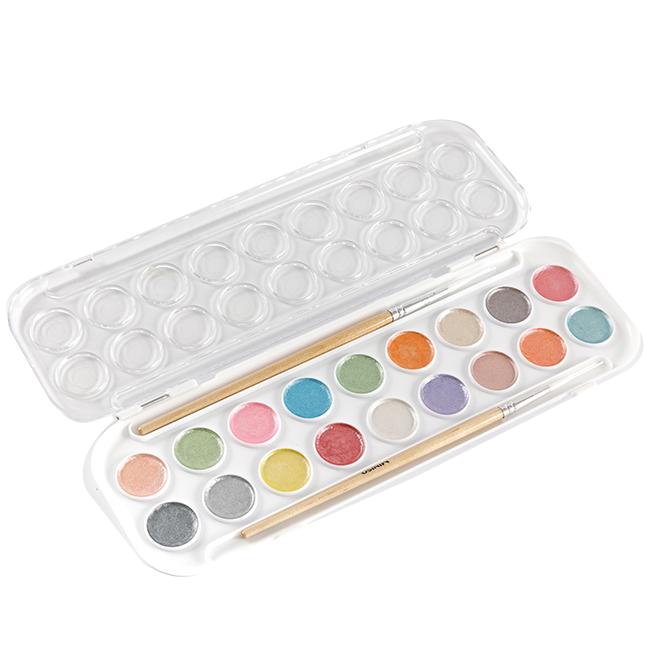 18-värviline Metallic Watercolor Perfect Travel Akvarellikomplekt