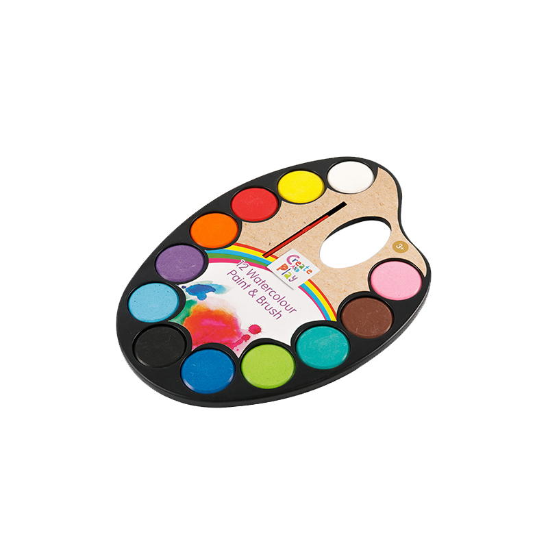 24-värviline Solid Watercolors Paint Paint kook õpilastele